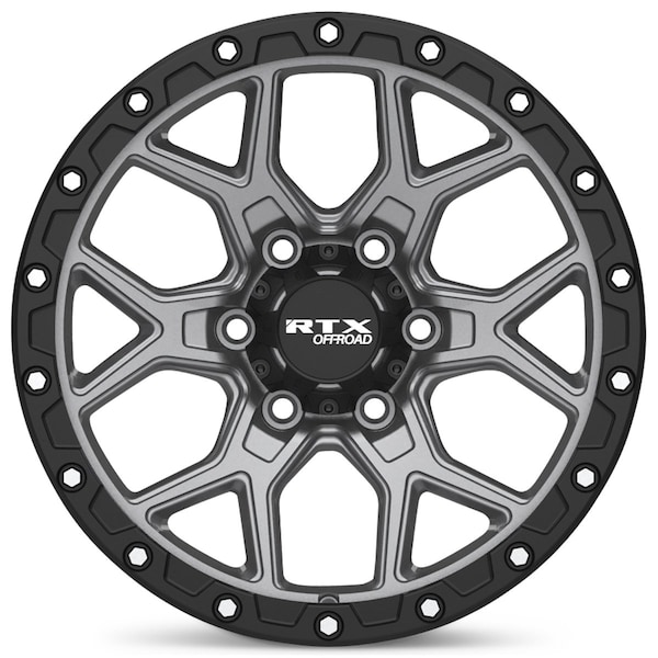 Storm 17x8.5 6x139.7 ET20 CB106.1 Matte Gunmetal With Black Lip And Milled Rivets